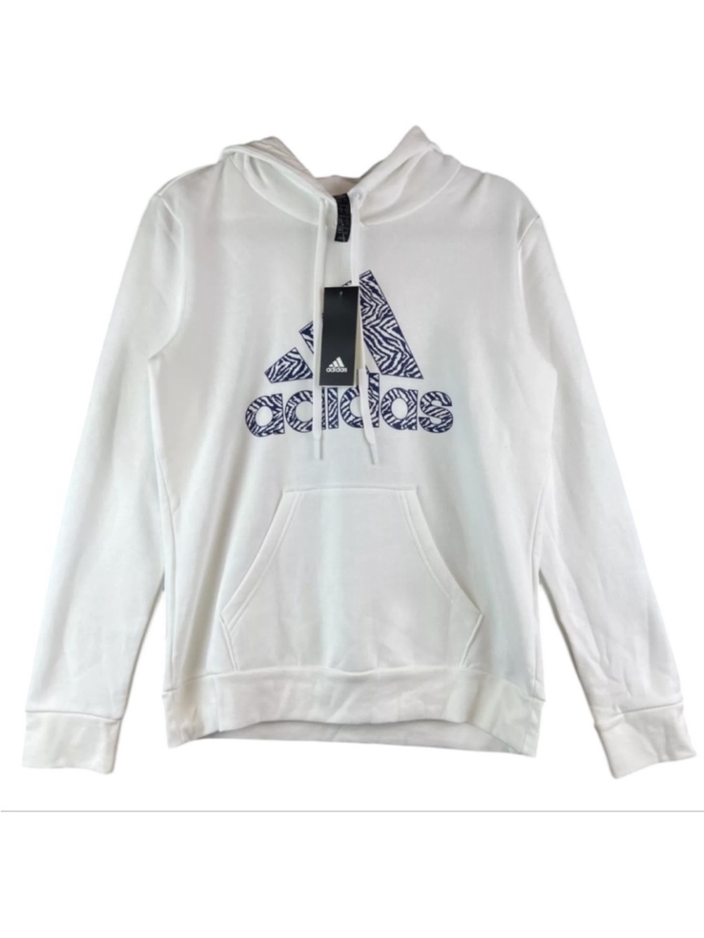 adidas Badge Of Sports Zebra Logo Print Hooded Pullover er Sweatshirt